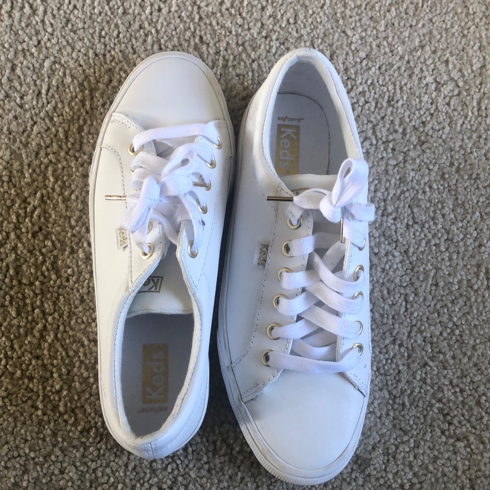 Keds white leather shoes